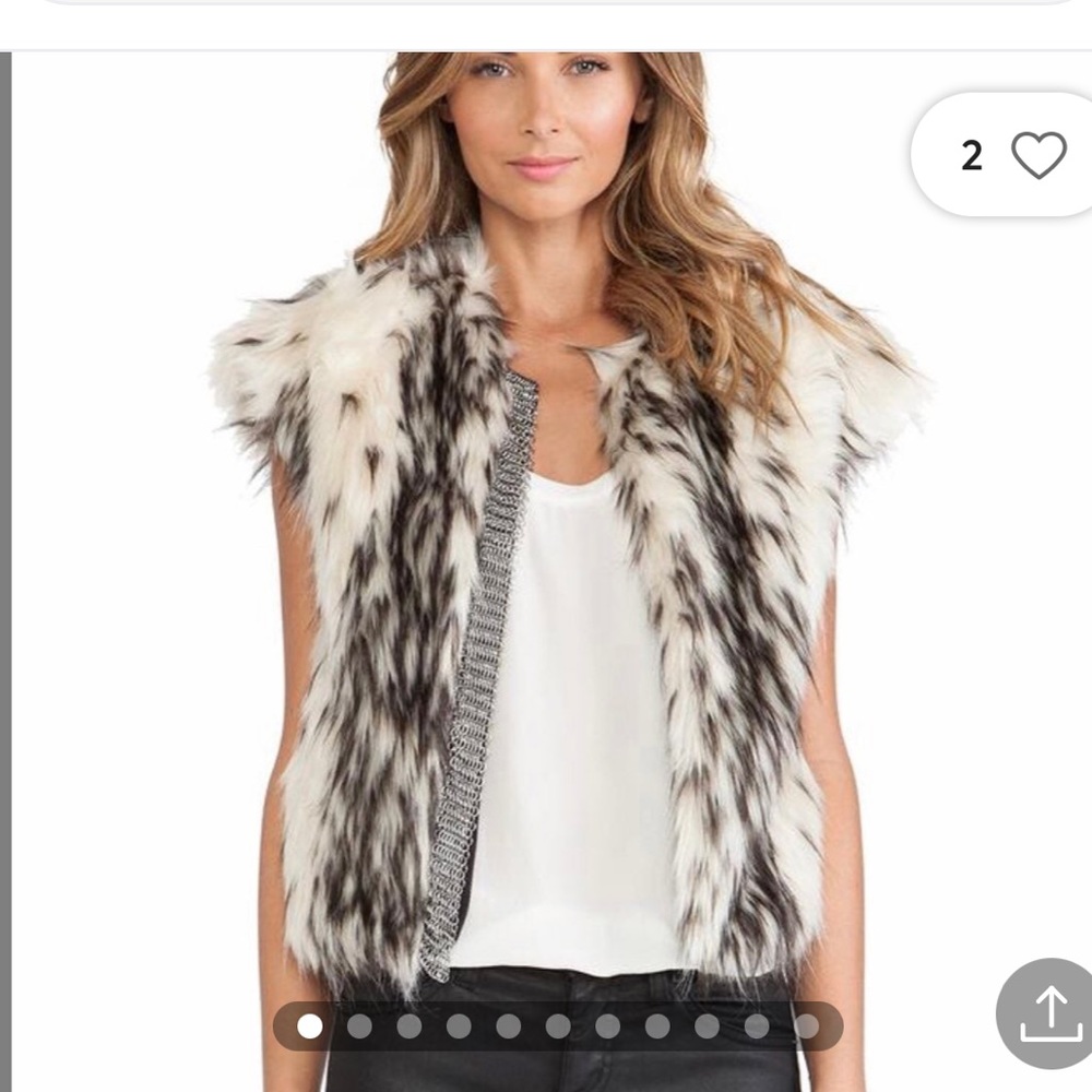 Faux fur shirt sleeve vest